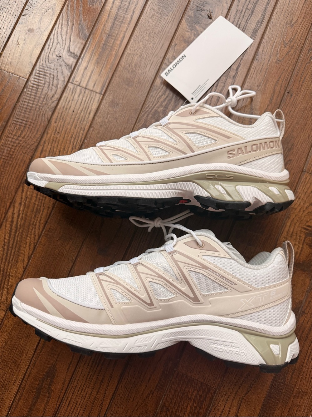 Salomon Women's XT-6 Athletic Sneakers in White and Beige